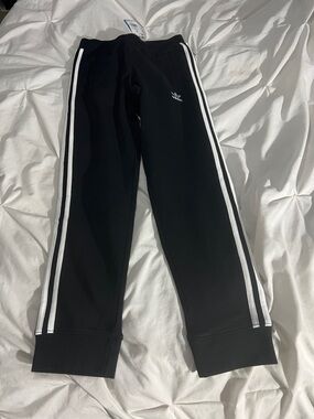 adidas Black Sweatpants with White Side Stripes
